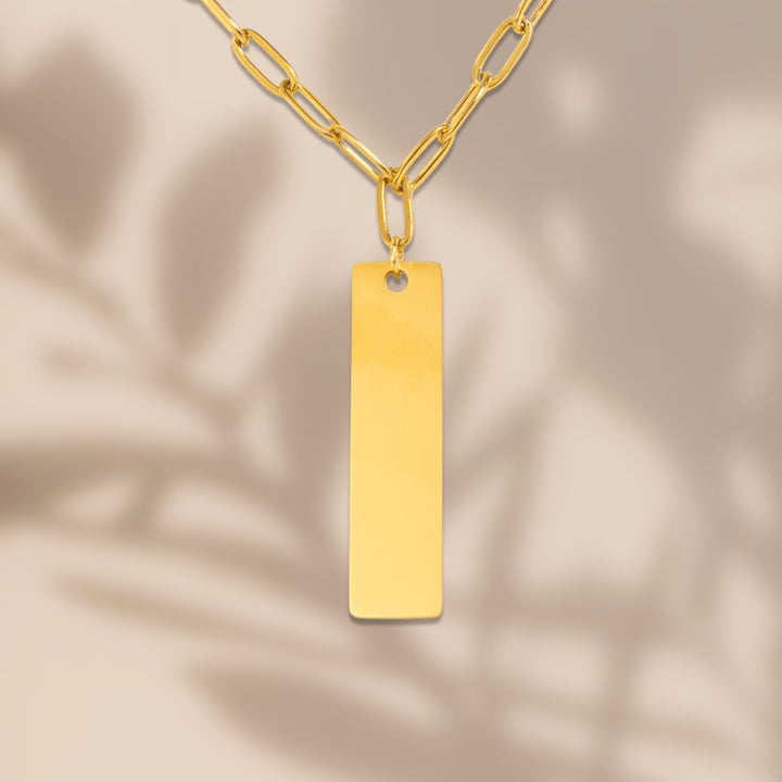 Paperclip Vertical Bar Necklace