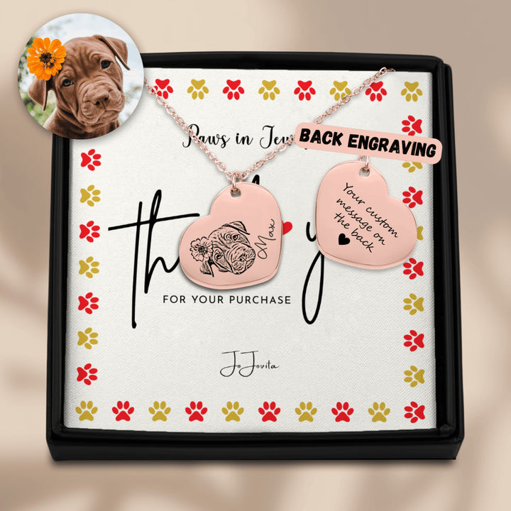 Pet Portrait Heart Necklace