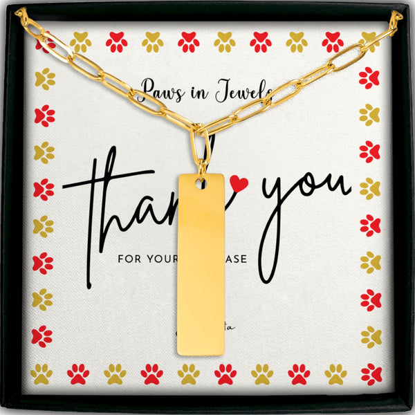 Paperclip Vertical Bar Necklace