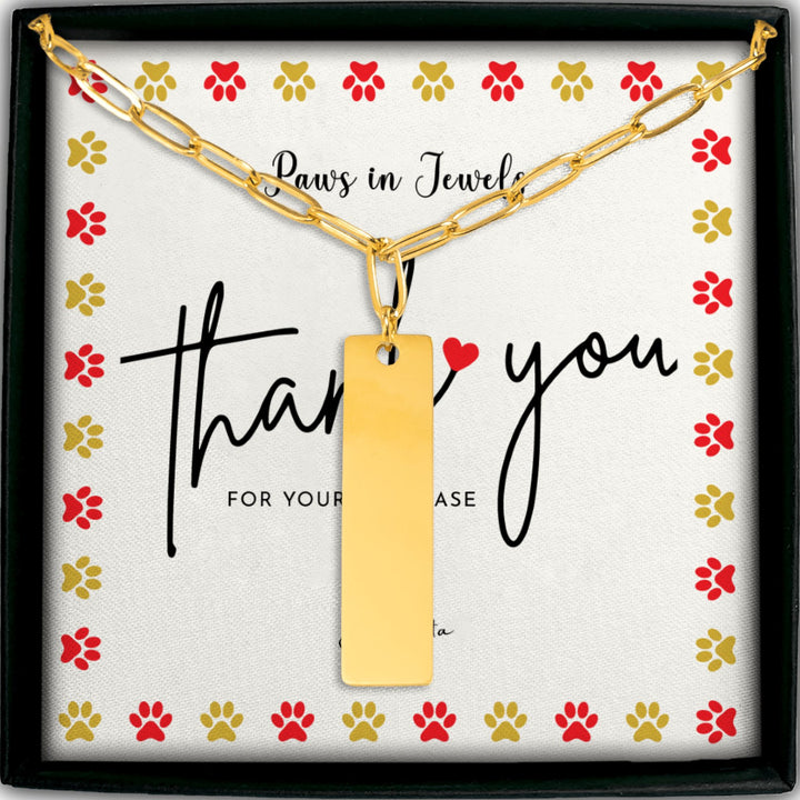 Paperclip Vertical Bar Necklace
