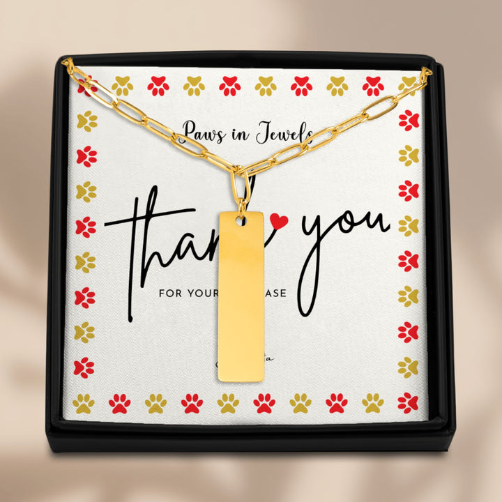 Paperclip Vertical Bar Necklace