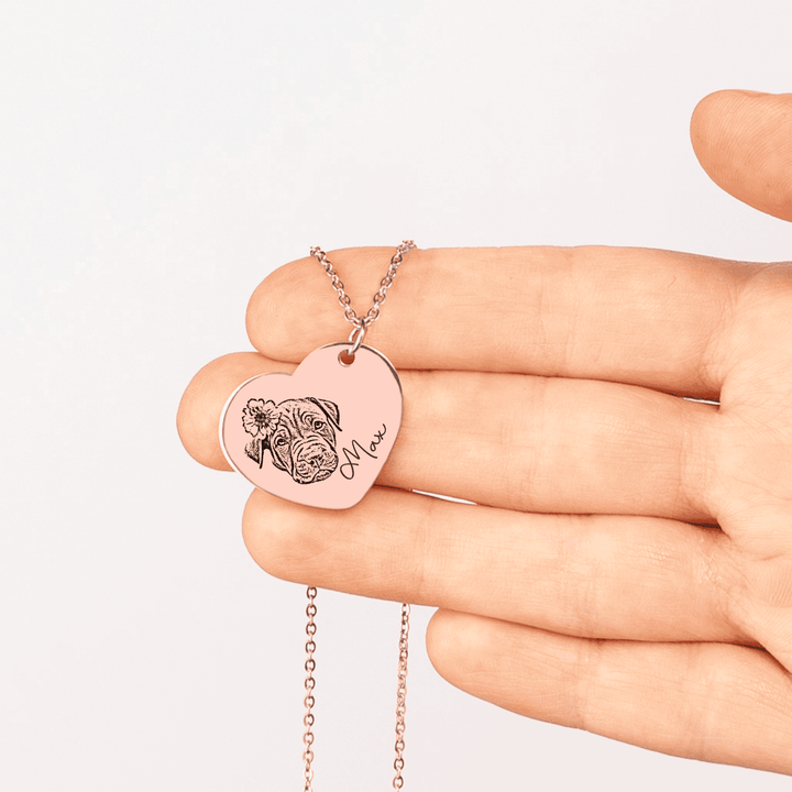 Pet Portrait Heart Necklace
